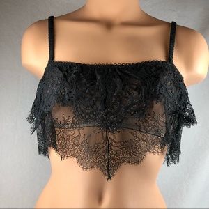 VS Black Lace Dream Angels Tank Bralette SZ Small